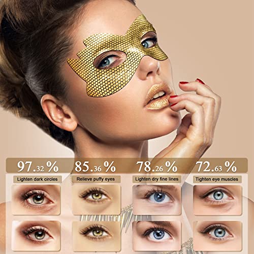 24 k Altın Göz Maskeleri, Göz Yamaları altında Petek Göz Tedavisi Maskesi Koyu Halkalar ve Şişlik için, göz Bakım Pedleri