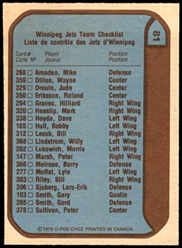 1979 O-Pee-Chee 81 Jets Kontrol Listesi Winnipeg Jets-Hokey (Hokey Kartı) NM / MT Jets-Hokey