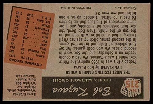 1955 Okçu 215 Bob Kuzava Baltimore Orioles (Beyzbol Kartı) ESKİ / MT Orioles