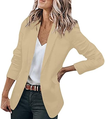 Bayan Kışlık Mont, kadın Rahat Yaka Açık Ön Uzun Kollu Çalışma Ofisi Takım Elbise Ceket Ceket