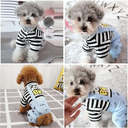 Köpek Giysileri Sevimli Şerit Tulum Sevimli Yumuşak Köpek Gömlek Pet Coat, konfor Köpek Pijama Giyim Kostüm Küçük Orta Büyük