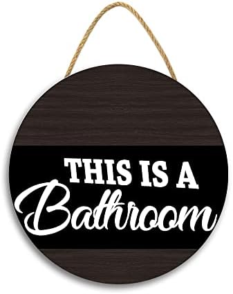 Komik Banyo Ön Kapı İşareti, Ev Ahşap Asılı İşareti Plak Duvar sanat dekoru, Tuvalet Tuvalet Banyo WC İşareti Kapı Aksesuarları