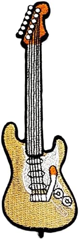 Kleenplus 2 adet. Gitar Müzik Enstrüman Yamalar Çocuklar Karikatür Etiket El Yapımı İşlemeli Yama Sanat Dikiş Tamir Kumaş