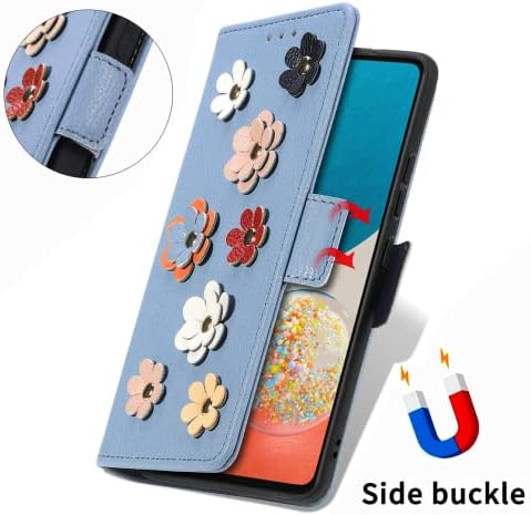 MEOORHE Moda 3D Çiçek Deri Flip Telefon kılıfı Cüzdan Kart Tutucu Standı Samsung Galaxy A10 A11 A21 A30 A50 S A51 A52 A53