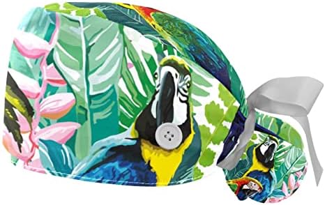 2 ADET Sonbahar Yaprak Ağacı Kabarık Kapaklar Düğme ile Pamuk Çalışma Şapka Ter Bandı Ayarlanabilir Elastik Kravat Geri Şapka