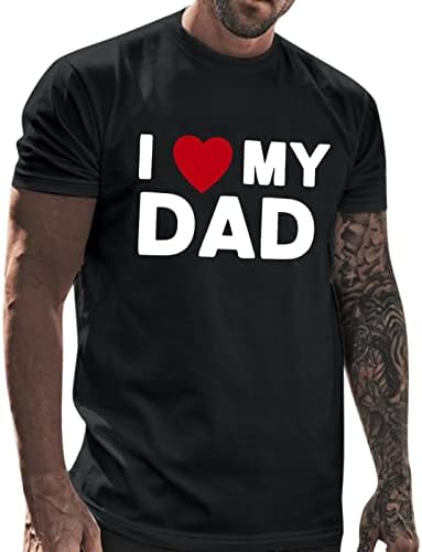 UBST babalar Günü Kısa Kollu erkek t-shirtleri, 2022 Yeni Yaz Babamı Seviyorum Baskı Slim Fit Temel Üstleri Crewneck Tshirt