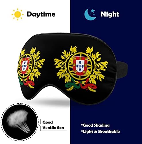 Portekiz arması baskı göz maskesi ışık engelleme uyku maskesi seyahat için ayarlanabilir kayış ile uyku vardiyalı çalışma