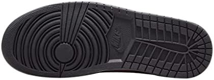 Nike Erkek Air Jordan 1 Orta Spor Ayakkabı, Beyaz / Siyah-kırmızı, 10