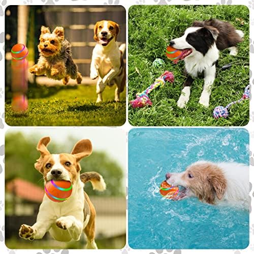 BıgTuto Interaktif Köpek Topu Oyuncaklar, Aktif Haddeleme Topu Kapalı Köpekler / Kediler Hareket Aktif / USB Şarj Edilebilir,