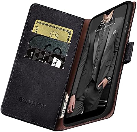 SUANPOT Samsung Galaxy A20/A30 deri cüzdan kılıf ile RFID kredi kart tutucu Flip Folio Kitap Manyetik PU telefon kılıfı Kapak