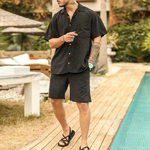 Xiloccer Erkekler için En İyi Giyim Seti Erkek 2 Parça Kıyafetler Rahat Stilleri Kıyafet Artı Boyutu Standı Yaka Yarım Kollu