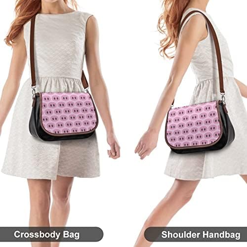 Domuz burun desen deri orta omuz çantası moda rahat Crossbody askılı çanta