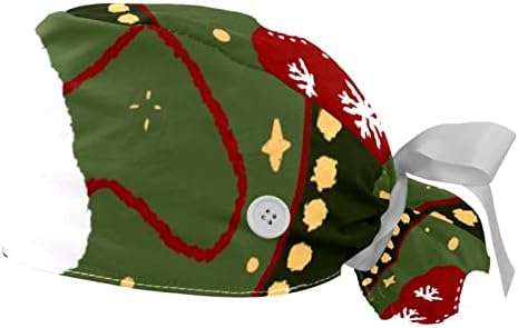 Nıaocpwy Noel Çelenk Yıldız Desen Çalışma Kapağı Düğmeleri ile Uzun Saç Elastik kurdele Geri Şapka Kadınlar için