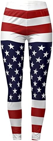 Amerikan Bayrağı Vatansever Legging kadın Yüksek Belli Bağımsızlık Günü koşucu pantolonu Hafif Egzersiz Egzersiz Yoga Pantolon