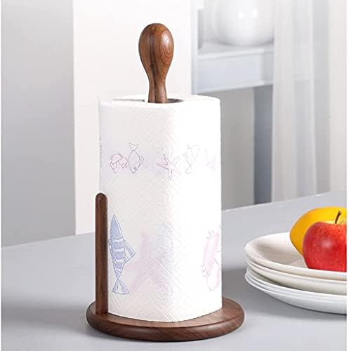 JYDQM Ahşap Banyo Rulo Tutucu Standı Tezgah kağıt havlu tutacağı, rulo peçete Dağıtıcı (Renk: Ceviz Ahşap)