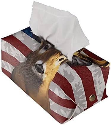 Suobstales Amerikan Bayrağı Doku Kutusu Kapakları Geyik Camo Dikdörtgen Doku Kutusu Kapakları Peçete Dağıtıcı Banyo Gece