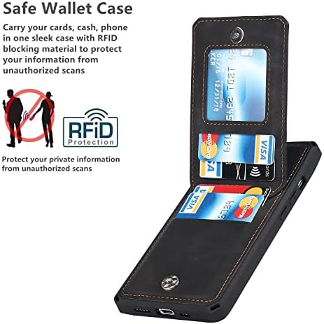 iCoverCase için iPhone X / XS Cüzdan Kılıf ile kart tutucu [RFID Engelleme] Premium PU Deri Kickstand Manyetik Toka Darbeye