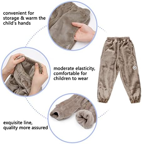 Toddler Bebek Erkek Sıcak Pantolon Sonbahar Kış Sıcak Pijama Pantolon Kalın Unisex Pantolon Pazen Sıcak Rahat Pull-On Pantolon