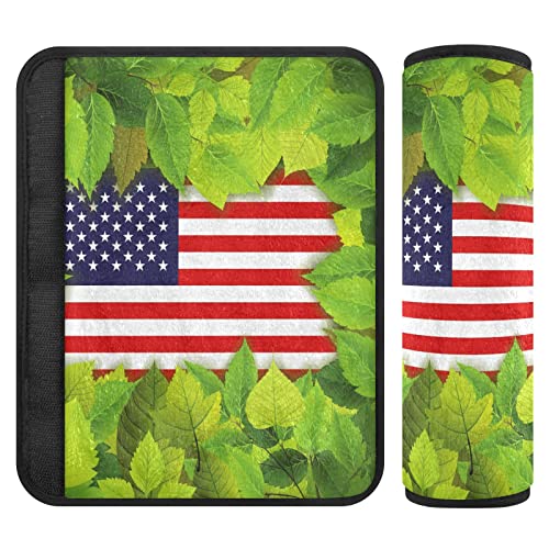 Amerikan Bayrağı Emniyet Kemeri Kapakları 2 Paket Araba Koltuğu Askısı Kapakları Süper Yumuşak Araba Koltuğu Boyun Kapağı