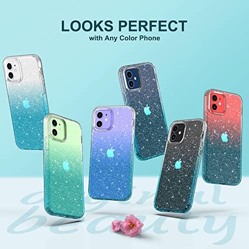 ULAK iPhone 12 Mini Kılıf ile Uyumlu Şeffaf Parıltı, Kadın Kızlar için Tasarlanmış Bling Sparkle Koruyucu Telefon Kılıfı,