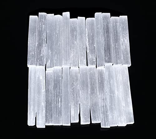 XİANNVXİ 4 İnç Selenit Sopa Büyük Selenit Kristal Değneklerini Beyaz Ham Kaba Kristaller Toplu Şifa Reiki Metafizik Enerji