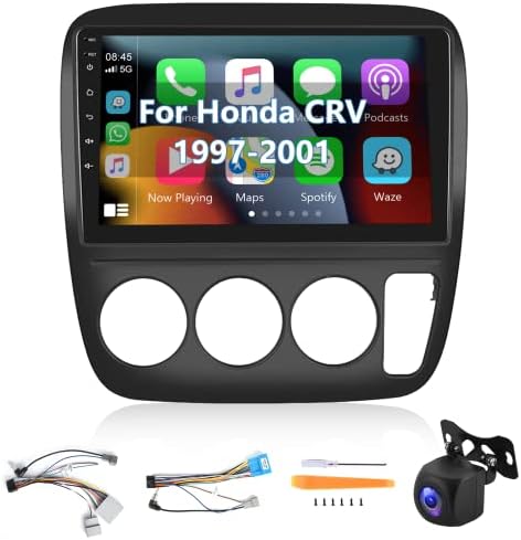 Honda CRV 1997-2001 için araba android müzik Seti Radyo Kablosuz Apple CarPlay ile Manuel Klima Android Auto, Bluetooth'lu
