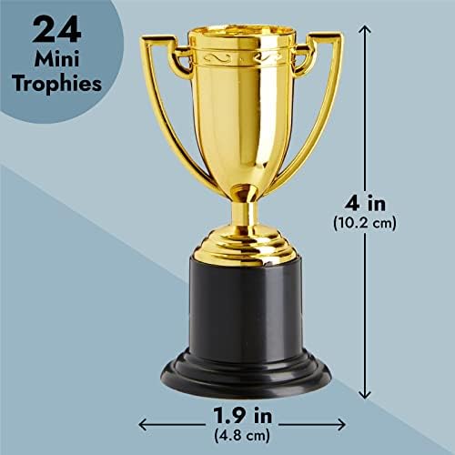 Her Yaş için Juvale 24 Paket Mini Kupa Ödülleri, Spor, Turnuvalar, Yarışmalar için Altın Katılım Kupa Kupası (4 inç)