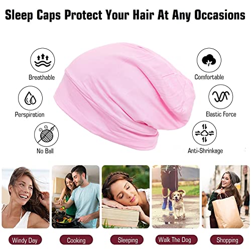 GuineQueen İpek Saten Astarlı Uyku Şapkası Kıvırcık Saçlar ve Örgüler için Kaput Koruma Tüm Gece Açık Kal Kadınlar ve Erkekler