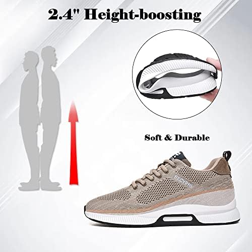Recyphı erkek Görünmez Yüksekliği Artan Ayakkabı Asansör Sneakers Nefes Örme Gizli Topuk Moda Sneakers 2.4 Uzun Boylu