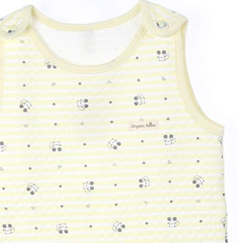 OrganicBoom 100 % Organik Pamuk Fare Bebek Uyku Kapitone Jakarlı Yelek Yumuşak Giyilebilir Battaniye
