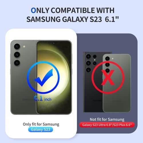 Slayt Kamera Kapağı ile Samsung Galaxy S23 için KTUOHU, 1X Ekran Koruyucu, Dahili 360° Döndürme Halkası Kickstand, Samsung