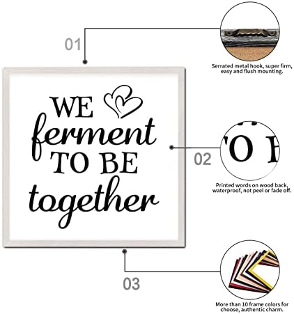 Aşk Tırnaklar Çerçeveli Ahşap Duvar Plak Çiftin Yıldönümü Teması Birlikte Olmak için Fermente Ediyoruz Çerçeveli Ahşap Tabela