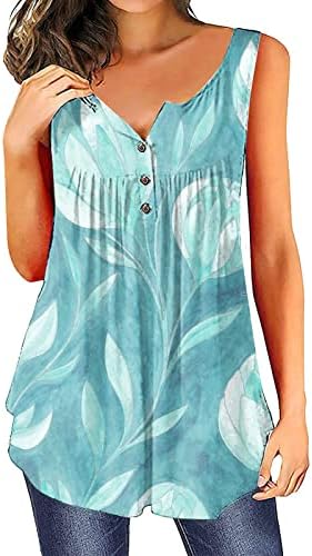 Akollsppnsy kadın Tatil Bluzlar Bahar 2023 Kolsuz Toka Yaka Gömlek Şerit Casual Tops Kadınlar için