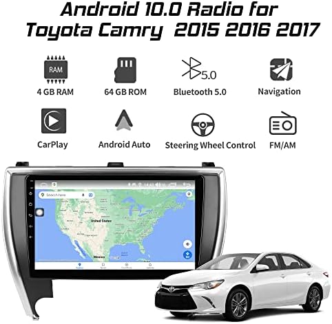 Android 10 Radyo Toyota Camry 2015 2017 için araba android müzik seti Kafa Ünitesi10 Oynatma Ekranı Bluetooth CarPlay