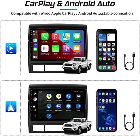 Android 10.0 Araba Radyo Toyota Tacoma 2005-2015 için Stereo Değiştirme 9 Oynatma Ekranı Multimedya GPS Navigasyon Desteği