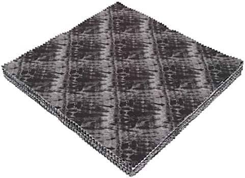 Soımoı Önceden Kesilmiş 10 inç Batik Baskılar Pamuklu Kumaş Paketi Kapitone Kareler Charm Paketi DIY Patchwork Dikiş El Sanatları-Siyah