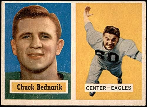 1957 Topps 49 Chuck Bednarik Philadelphia Kartalları (Futbol Kartı) ESKİ / MT Kartalları Pensilvanya