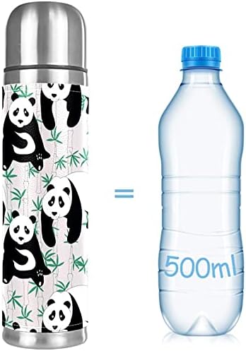 Paslanmaz Çelik Vakum Yalıtımlı Kupa, Panda Bambu Çin Baskı Termos Su Şişesi Sıcak ve Soğuk İçecekler Çocuklar Yetişkinler