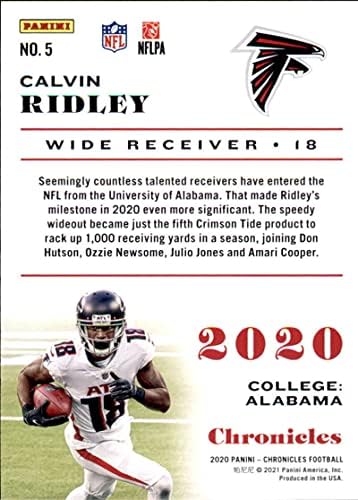 2020 Panini Chronicles Üssü 5 Calvin Ridley Atlanta Şahinleri NFL Futbol Ticaret Kartı