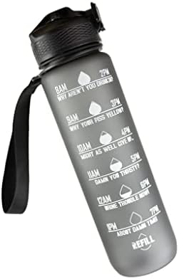 Susuz Mizah Su Şişesi ile Saman, 32 oz Koyu Mizah Motivasyon Spor Su Şişesi ile Zaman İşaretleyici-Kez içmek için, BPA Ücretsiz