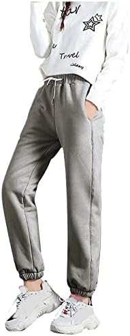 FQZWONG Polar Astarlı Sweatpants Kadınlar Sıcak Kış Elastik Bel harem pantolon Gevşek Egzersiz Casual Joggers Salonu Pijama