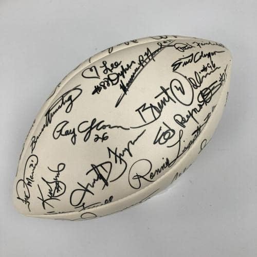 1989 New England Patriots Takımı Wilson NFL Futbolunu İmzaladı - İmzalı Futbol Topları