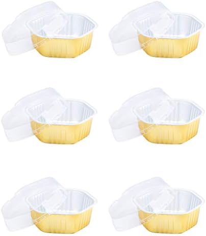 UPKOCH Tek Kullanımlık Alüminyum Folyo Bardaklar Altıgen Muffin Cupcake Pişirme Bardakları 6 adet