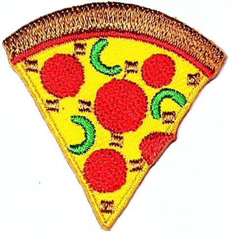 Kleenplus Mini Pizza İşlemeli Demir on Yama dikmek Moda Sanat Pizza Sevimli Gıda Karikatür Etiket Yamalar Kostüm Giydirin