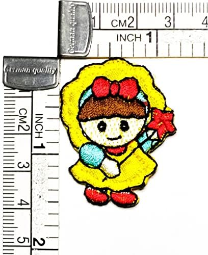 Kleenplus Mini Sarı Melek Yama Sevimli Küçük Kız Melek Karikatür Demir on Patch İşlemeli Aplike Yama dikmek için Giydirin
