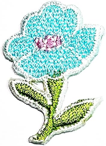 Kleenplus Mini Mavi Zambak Yama Çiçekler Çıkartmalar El Sanatları Sanat Dikiş Tamir İşlemeli Demir On Rozeti Dikmek Yamalar