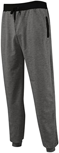 Erkek Sweatpants Slim Fit, Spor Aktif Joggers Erkekler için Elastik Bel Erkek Sweatpants Fermuarlı Cepler ile Ter Pantolon