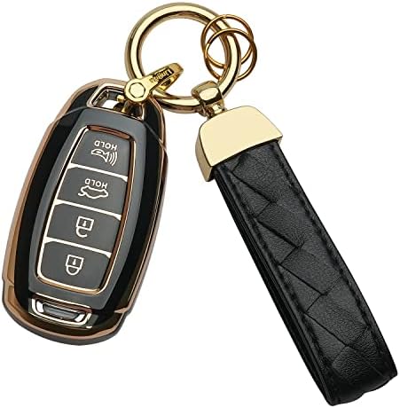 Bqepe Hyundai Anahtarlık Kapak Anahtarlık için Fit 2019 2020 2021 Hyundai Fe Palisade Kona Elantra GT Veloster 4 5 Düğmeler
