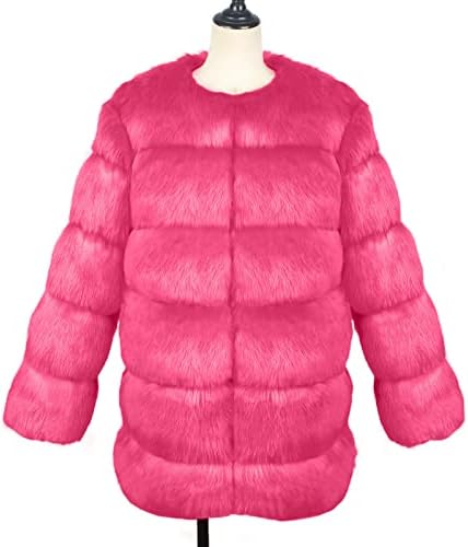 Kadınlar lüks kış sıcak kabarık FauxFur kısa ceket ceket dış giyim kar bez