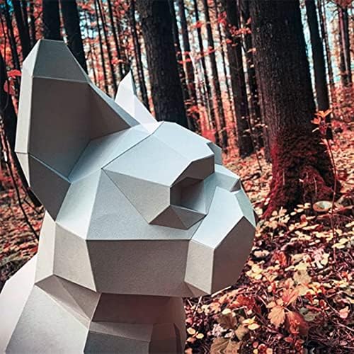 WLL-DP Fransız Bulldog Şekilli 3D Kağıt Heykel Yaratıcı Kağıt Modeli kendi başına yap kağıdı Kupa Geometrik Ev Dekorasyon